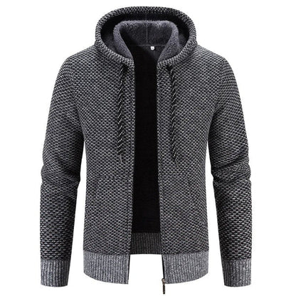 Heren Vest met Capuchon – Gebreid – Relaxte Pasvorm – Zacht Gevoerd – Ritssluiting