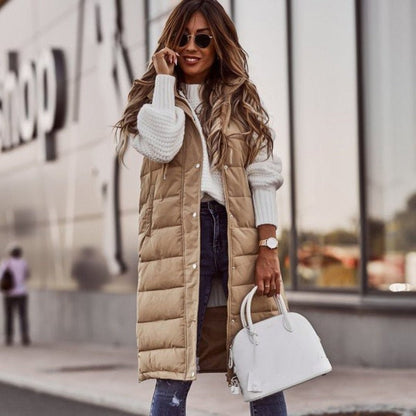 Amie | Trendy Lange Gewatteerde Bodywarmer