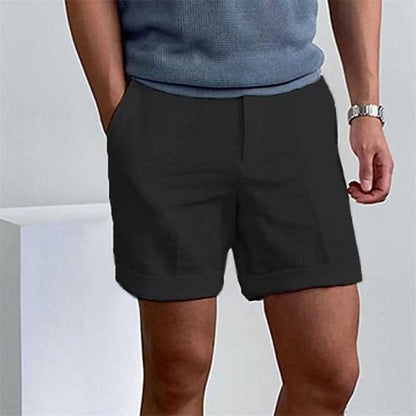 Heren Korte Broek – Relaxte Pasvorm – Omgeslagen Zoom – Ademend Natuurlijk Textiel