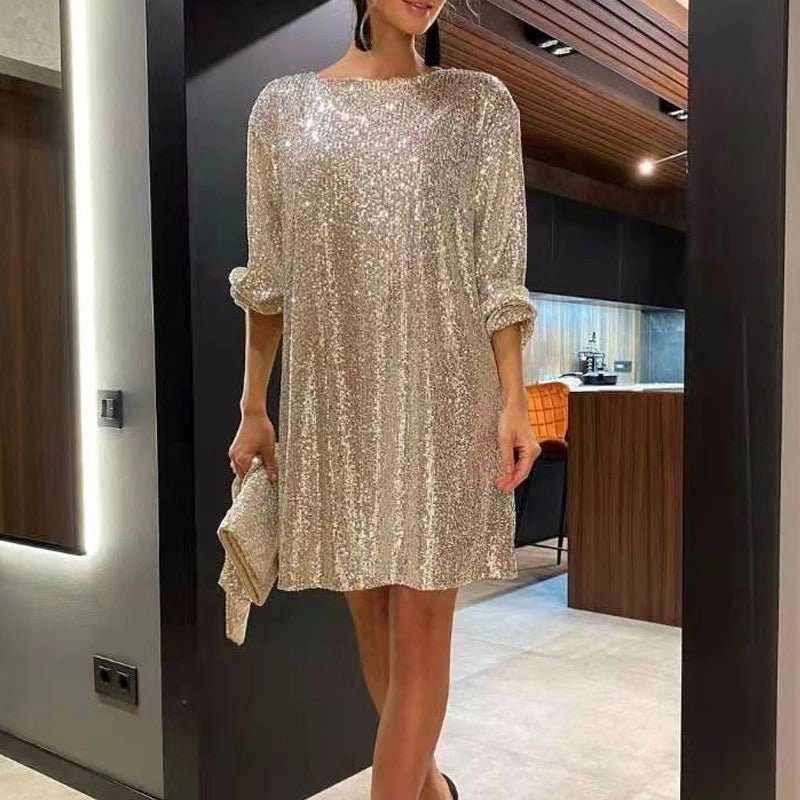 Nettie | Trendy Glitter Mini Feestjurk
